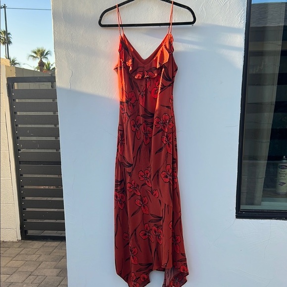 Anthropologie Ruffled V neck slip dress XLP Sundress, resort, wedding guest - Picture 6 of 12